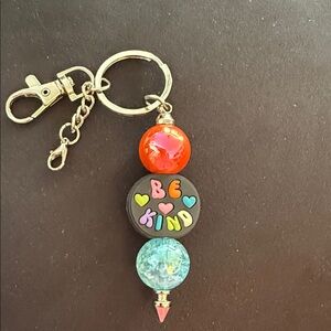 Vibrant 'Be Kind' Keychain with Orange and Blue Accents